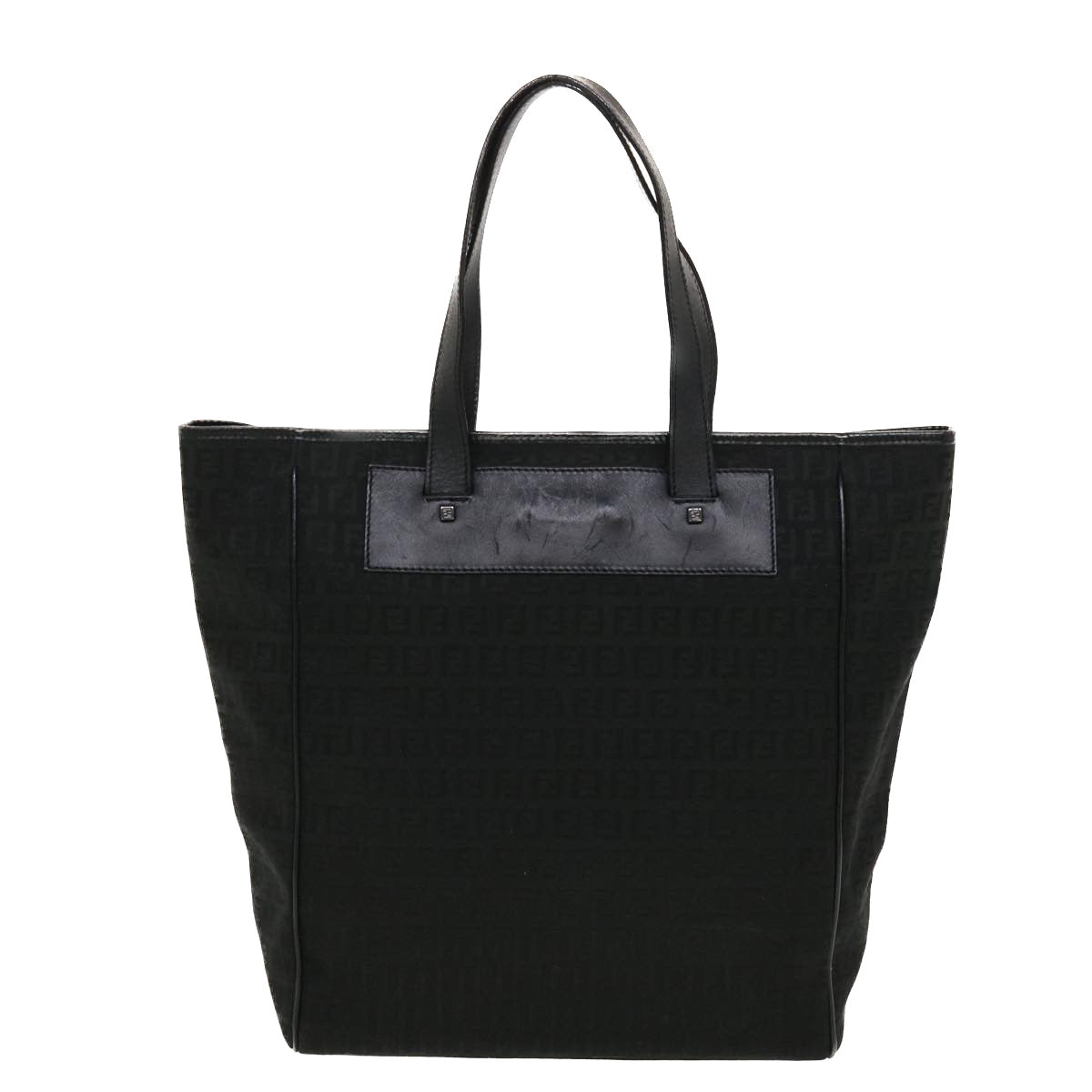 FENDI Zucchino Canvas Tote Bag Black Auth rd5163 - 0