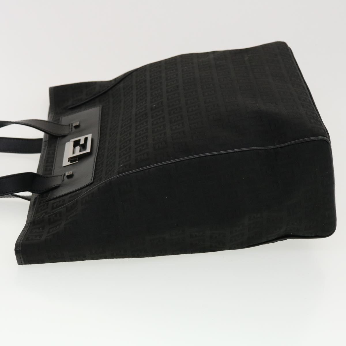 FENDI Zucchino Canvas Tote Bag Black Auth rd5163