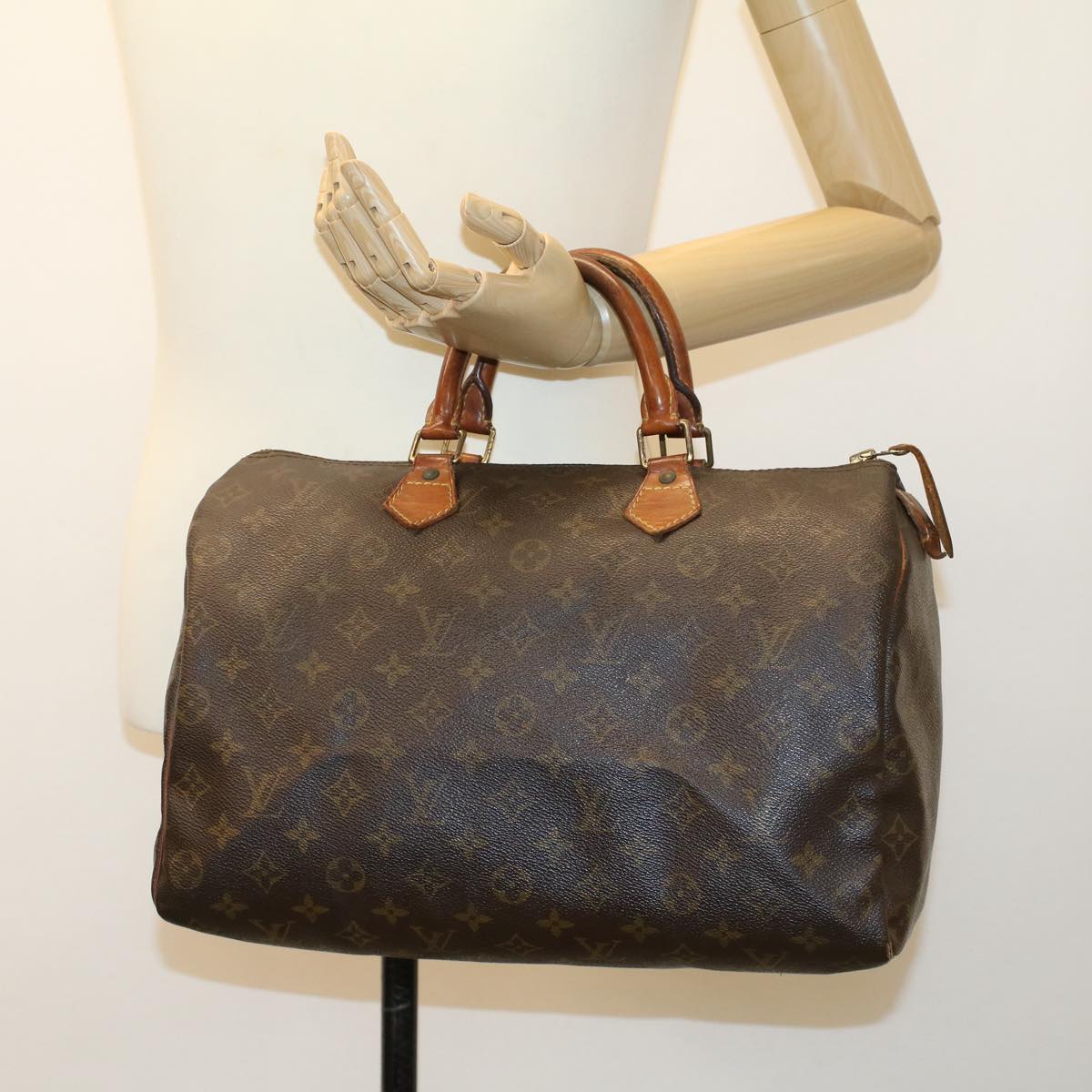 LOUIS VUITTON Monogram Speedy 35 Hand Bag M41524 LV Auth rd5187