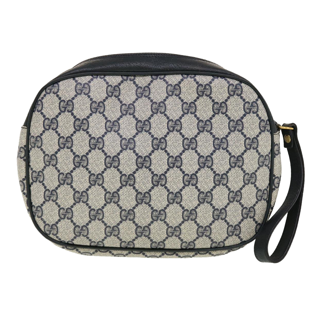 GUCCI GG Canvas Sherry Line Clutch Bag Gray Red Navy 89.01.034 Auth rd5207 - 0