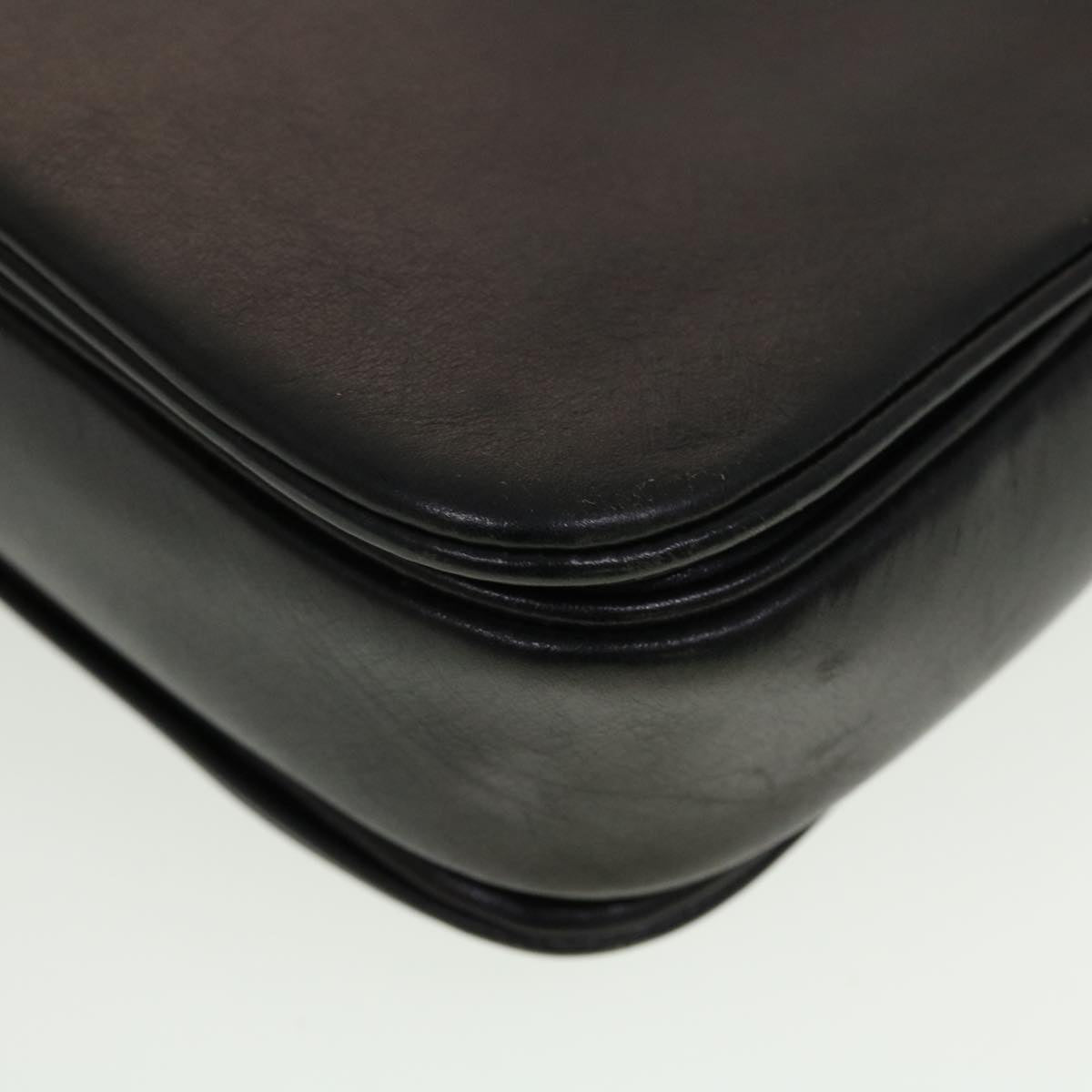 CELINE Horse Carriage Shoulder Bag Leather Black Auth rd5252