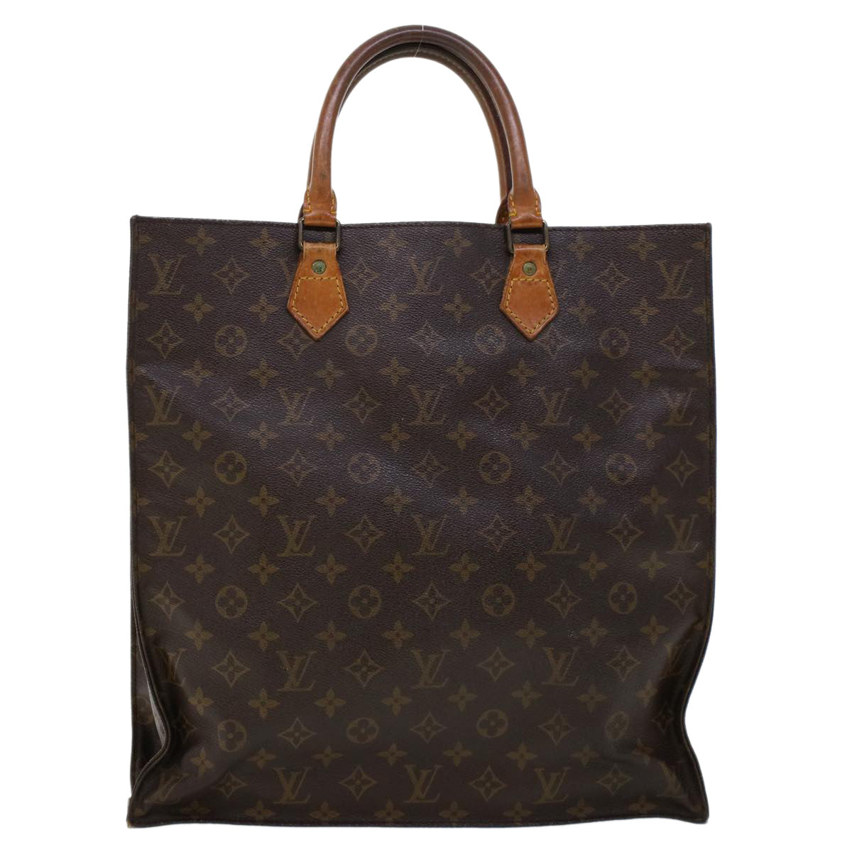 LOUIS VUITTON Monogram Sac Plat Hand Bag M51140 LV Auth rd5293