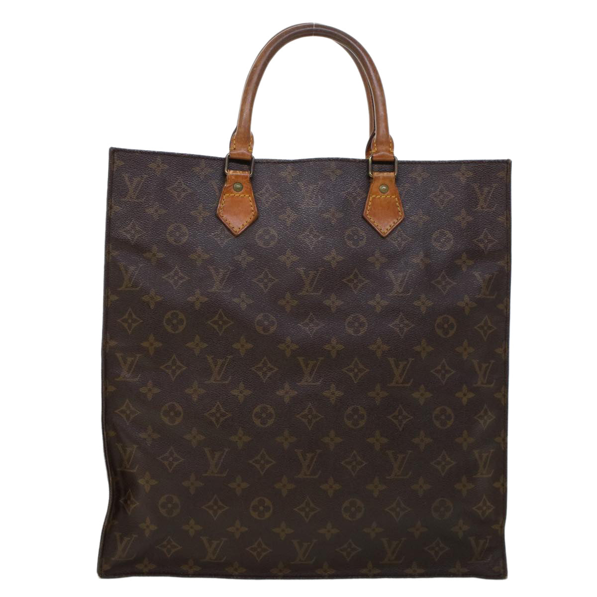 LOUIS VUITTON Monogram Sac Plat Hand Bag M51140 LV Auth rd5293 - 0