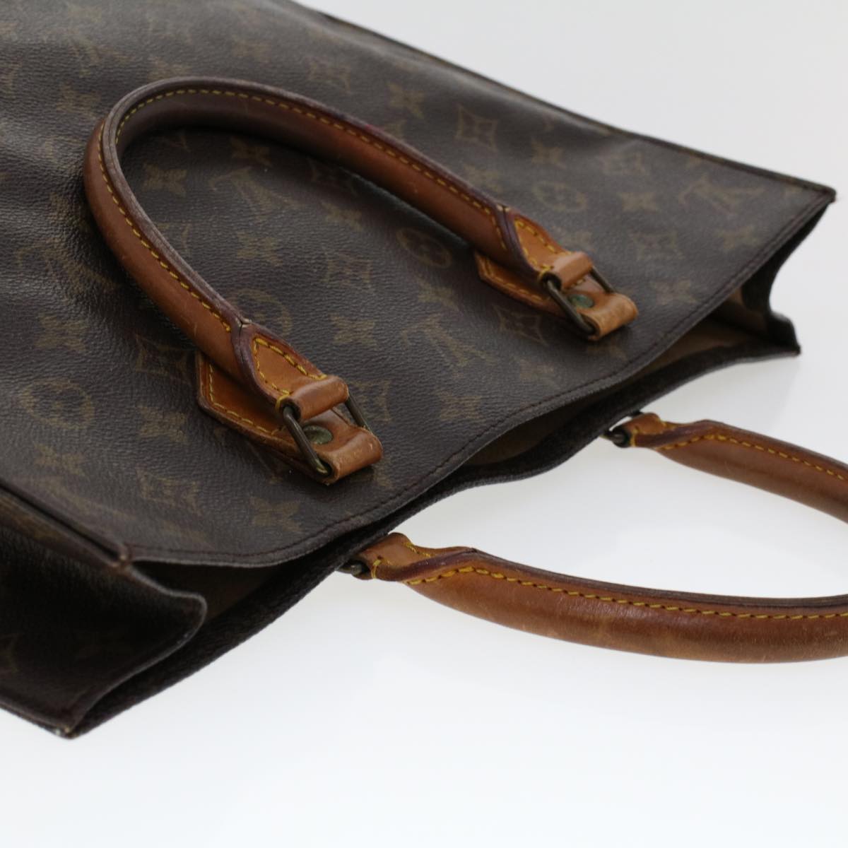 LOUIS VUITTON Monogram Sac Plat Hand Bag M51140 LV Auth rd5293