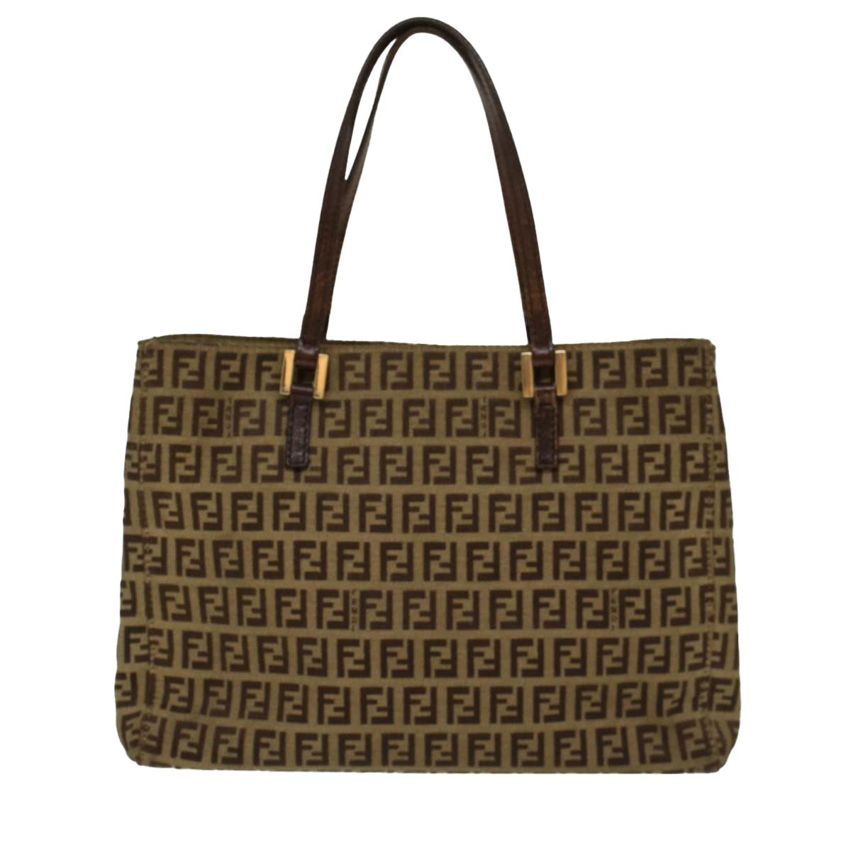 FENDI Zucchino Canvas Tote Bag Brown Auth rd5439