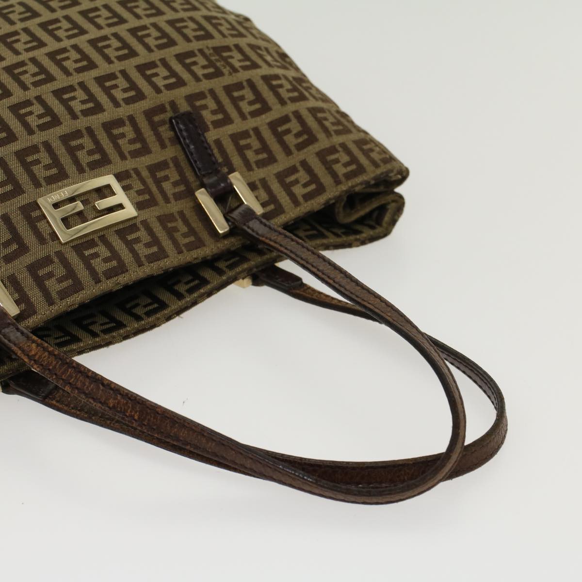 FENDI Zucchino Canvas Tote Bag Brown Auth rd5439