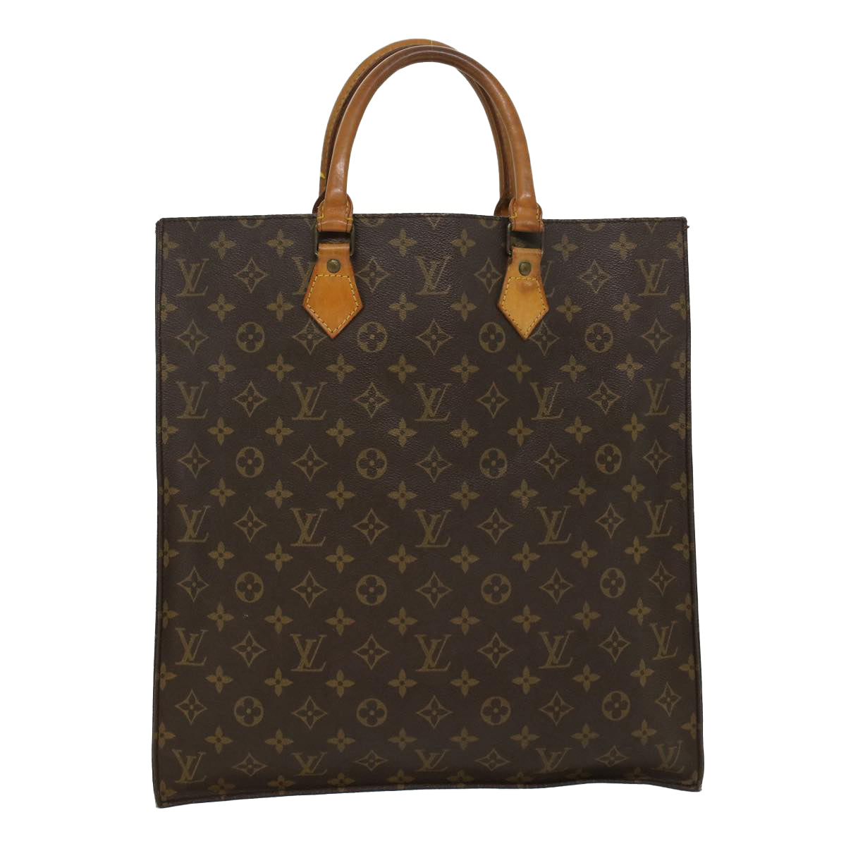 LOUIS VUITTON Monogram Sac Plat Hand Bag M51140 LV Auth rd5455