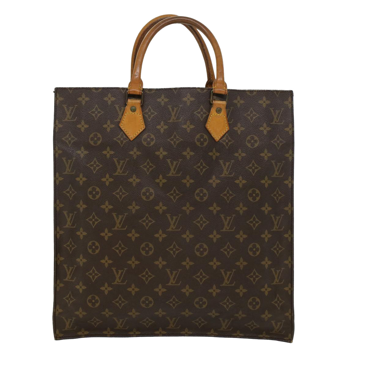 LOUIS VUITTON Monogram Sac Plat Hand Bag M51140 LV Auth rd5455 - 0