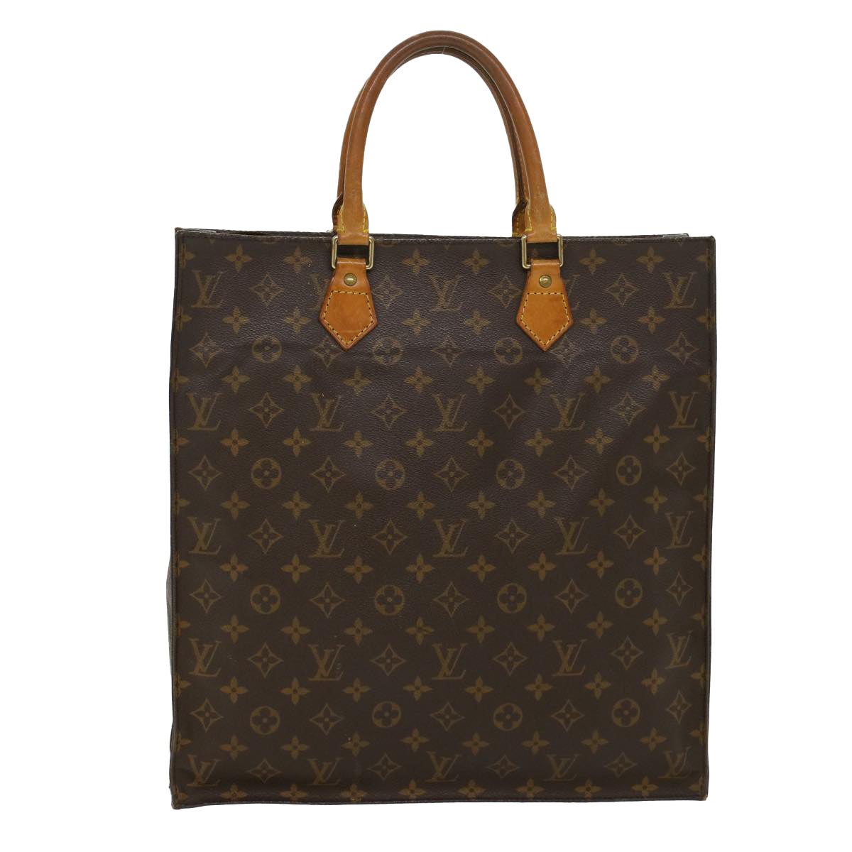 LOUIS VUITTON Monogram Sac Plat Hand Bag M51140 LV Auth rd5482