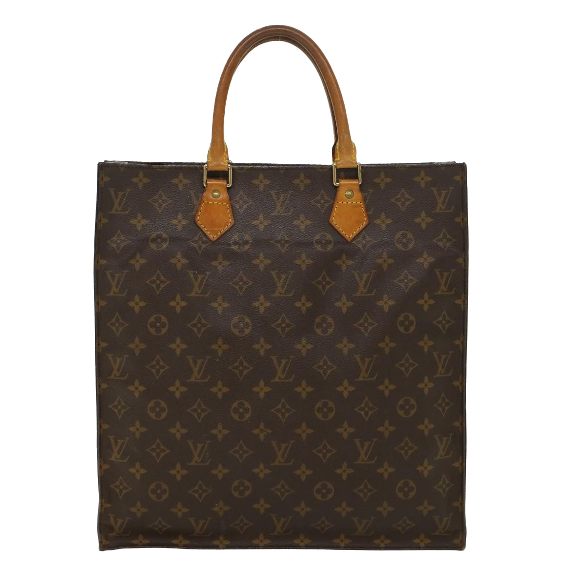 LOUIS VUITTON Monogram Sac Plat Hand Bag M51140 LV Auth rd5482