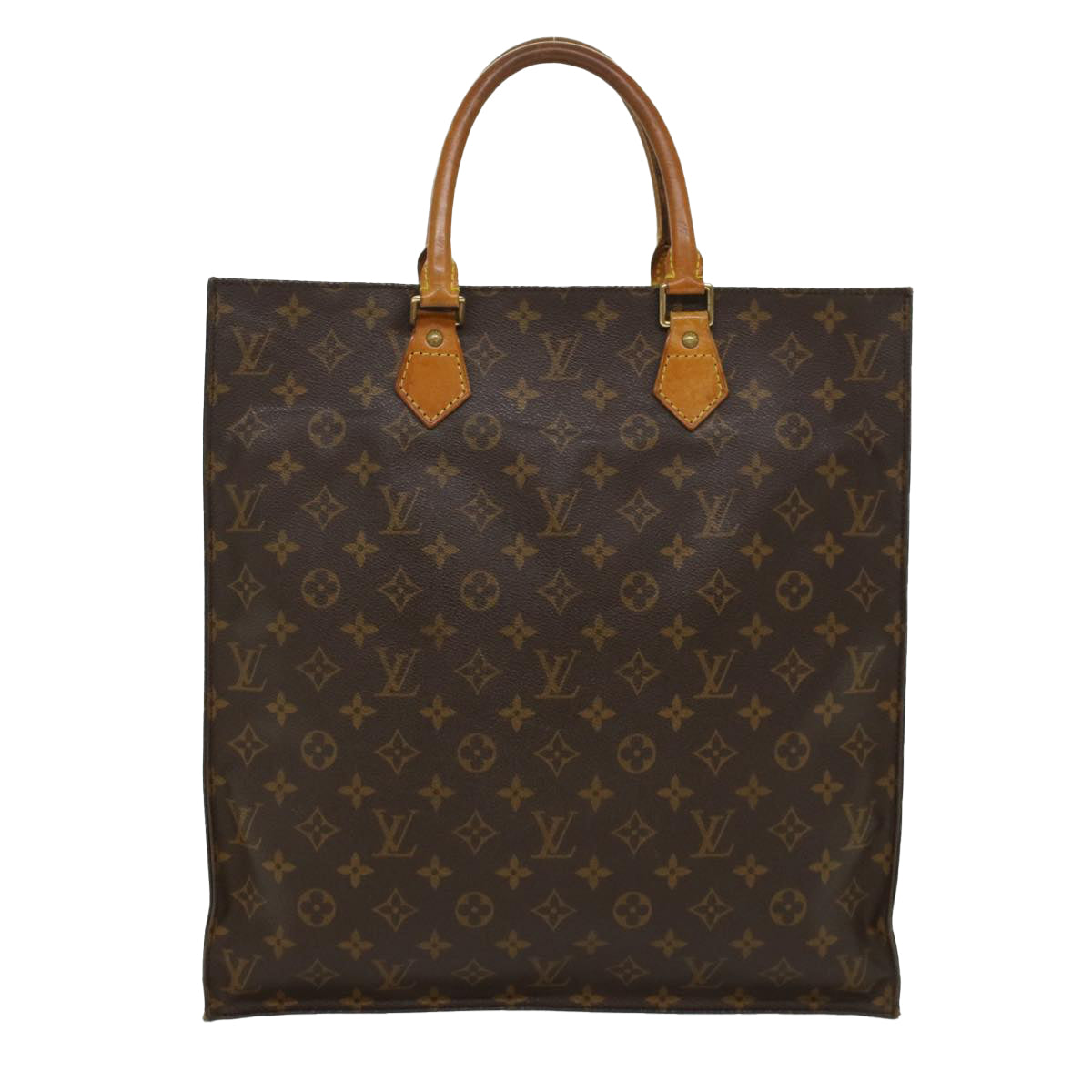 LOUIS VUITTON Monogram Sac Plat Hand Bag M51140 LV Auth rd5482 - 0