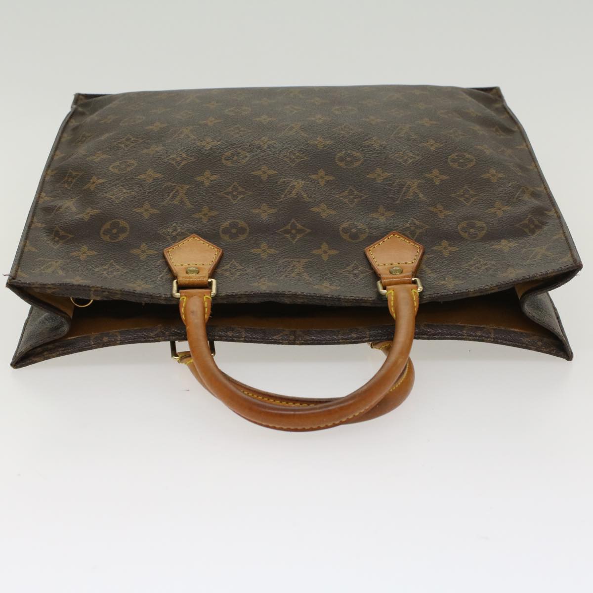 LOUIS VUITTON Monogram Sac Plat Hand Bag M51140 LV Auth rd5482