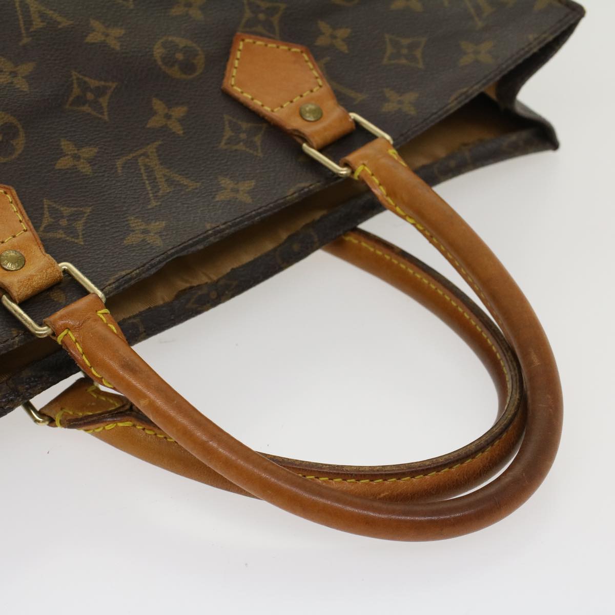 LOUIS VUITTON Monogram Sac Plat Hand Bag M51140 LV Auth rd5482