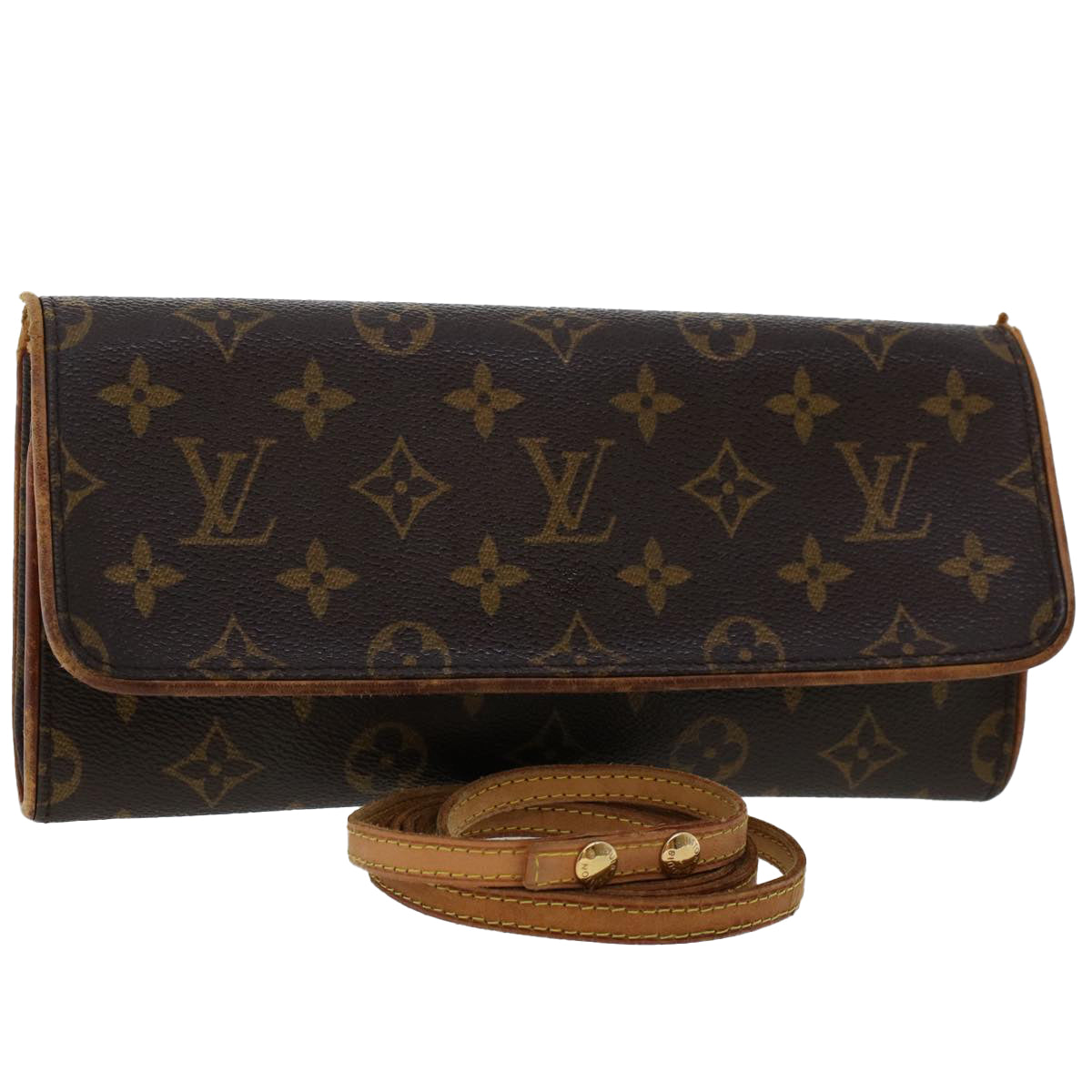 LOUIS VUITTON Monogram Pochette Twin GM Shoulder Bag M51852 LV Auth rd5521