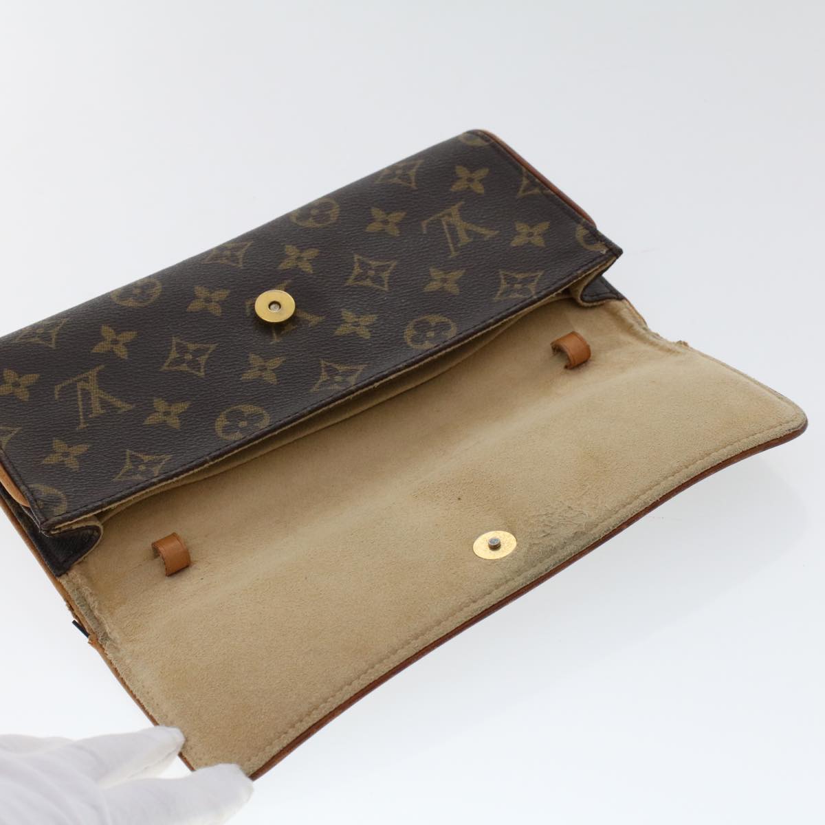 LOUIS VUITTON Monogram Pochette Twin GM Shoulder Bag M51852 LV Auth rd5521