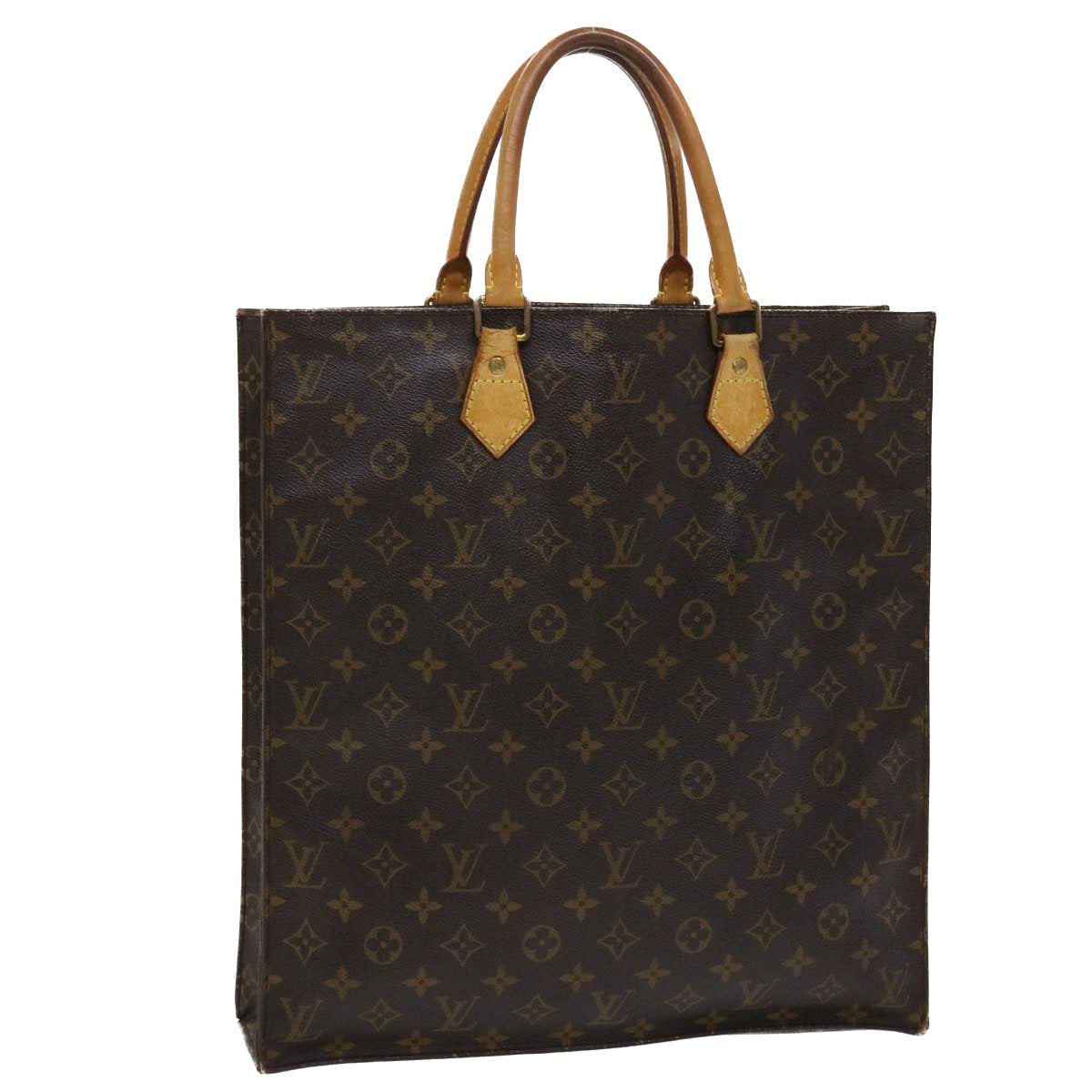 LOUIS VUITTON Monogram Sac Plat Hand Bag M51140 LV Auth rd5533