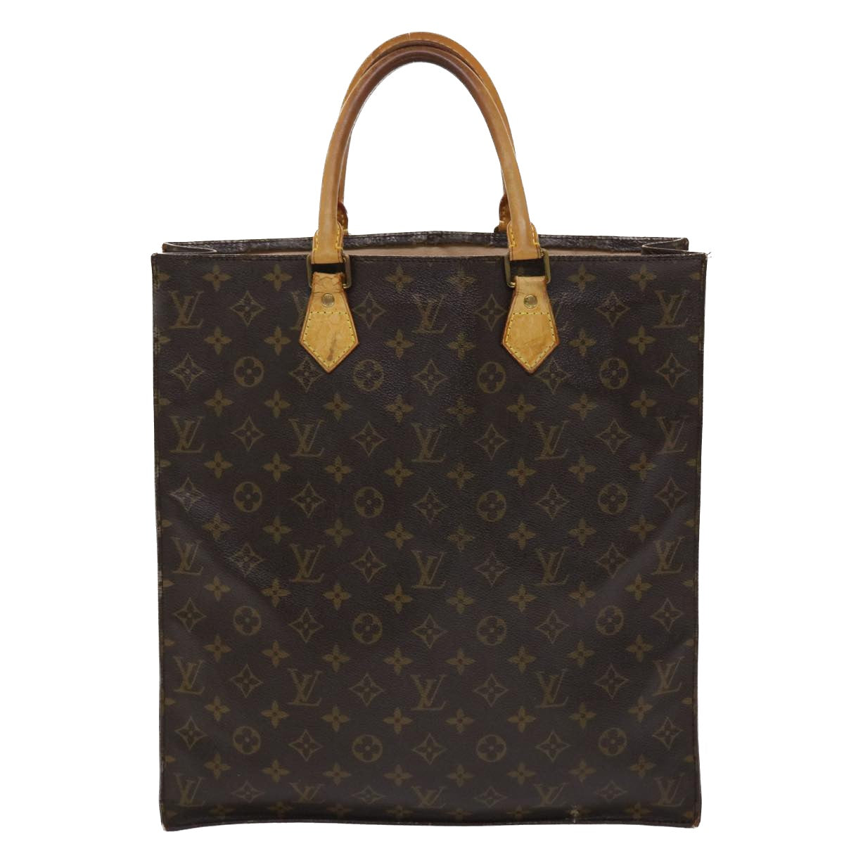 LOUIS VUITTON Monogram Sac Plat Hand Bag M51140 LV Auth rd5533 - 0