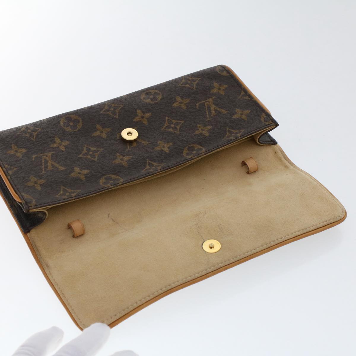 LOUIS VUITTON Monogram Pochette Twin GM Shoulder Bag M51852 LV Auth rd5619