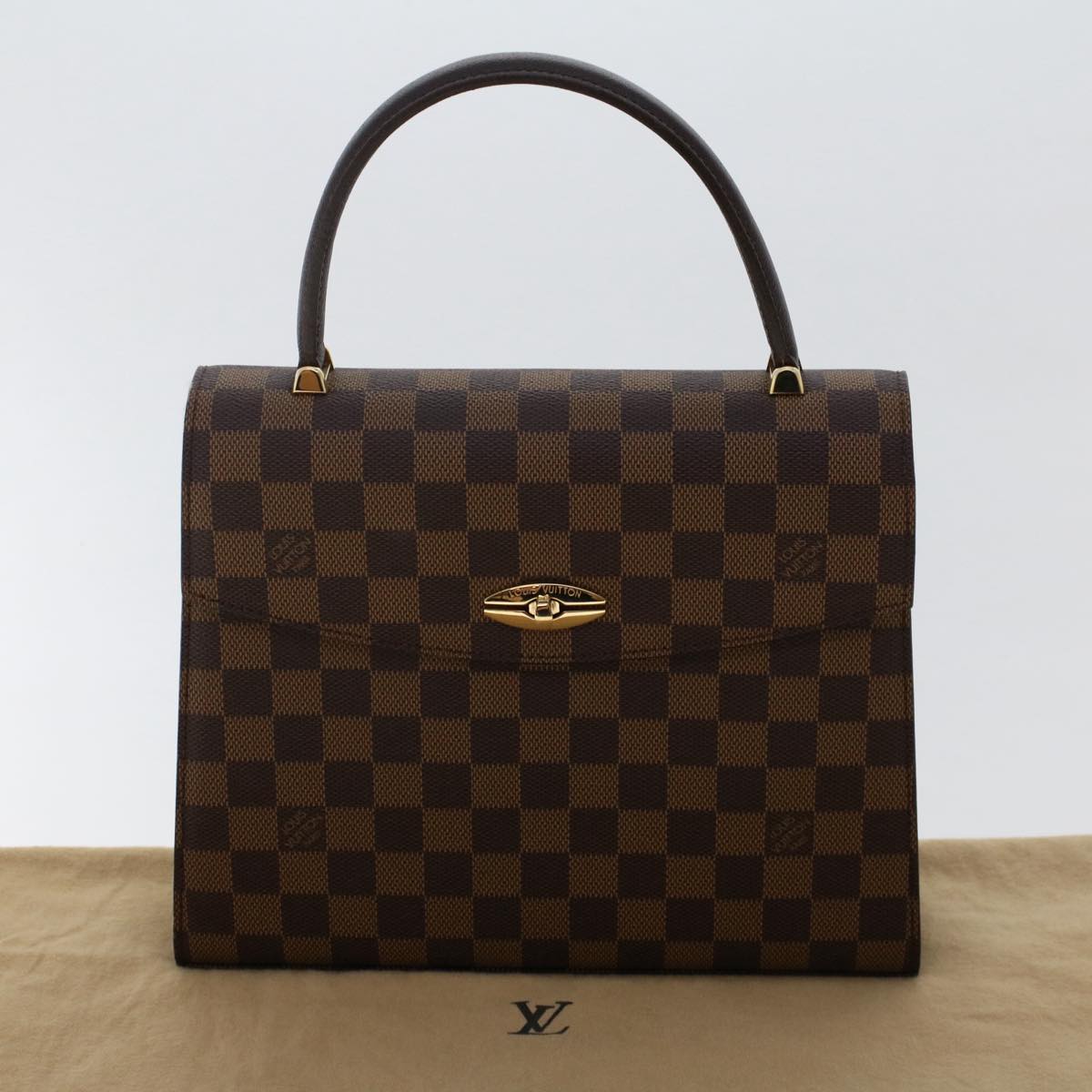 LOUIS VUITTON Damier Ebene Malesherbes Hand Bag N51379 LV Auth rd5625