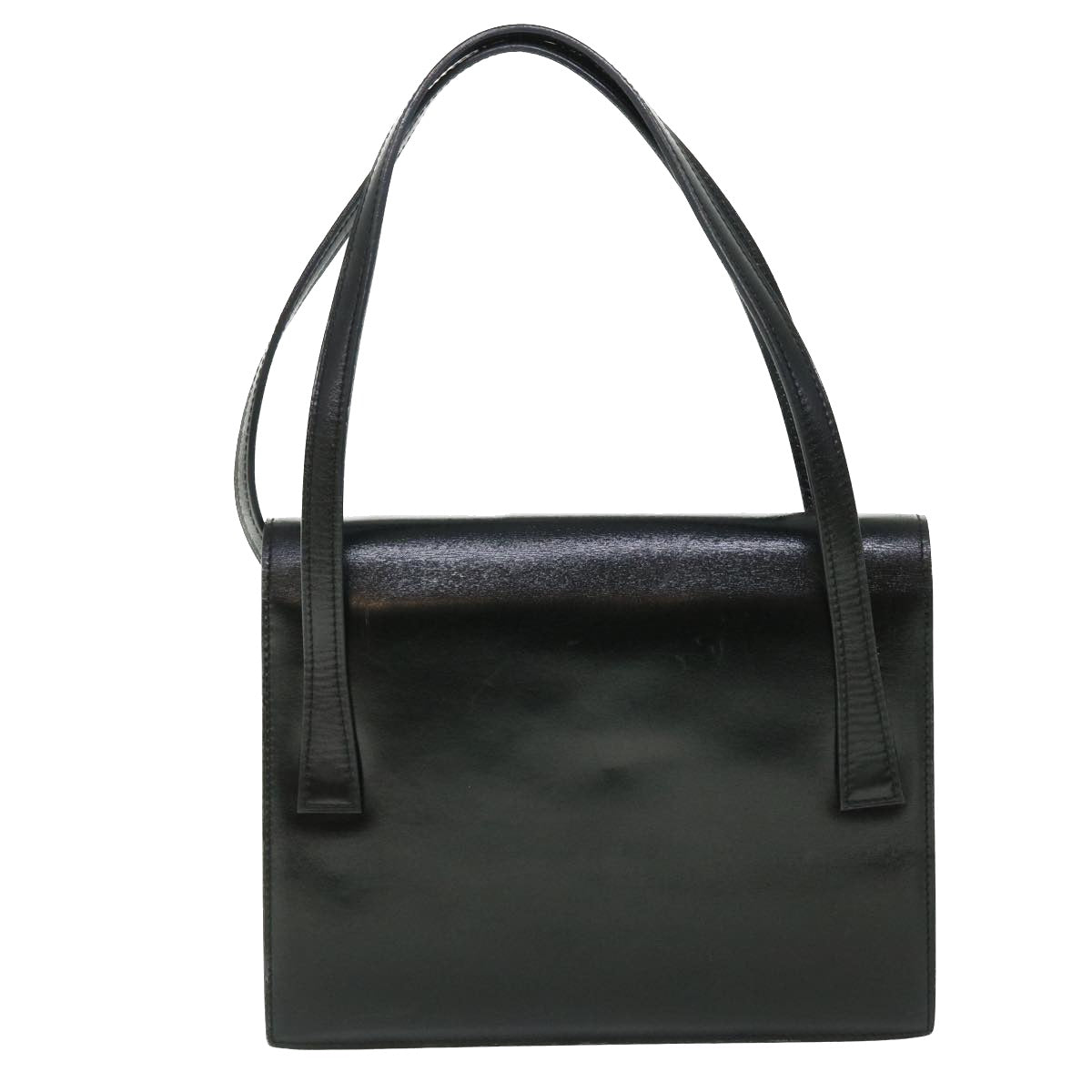 CELINE Circle Shoulder Bag Leather Black Auth rd5696 - 0