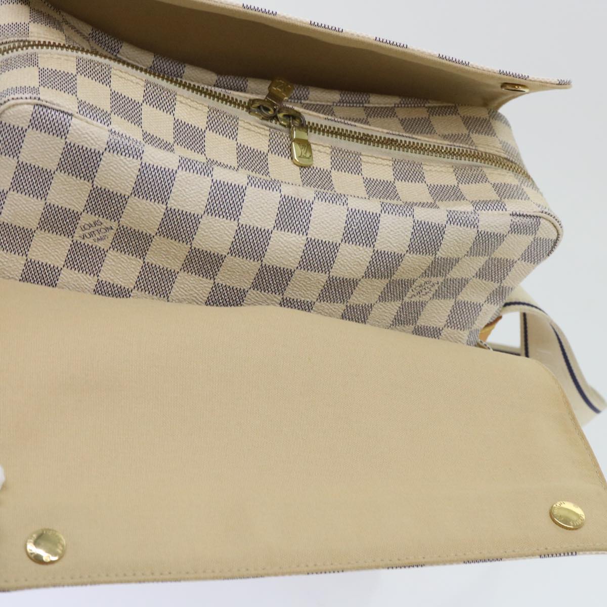 LOUIS VUITTON Damier Azur Naviglio Shoulder Bag N51189 LV Auth rd5801