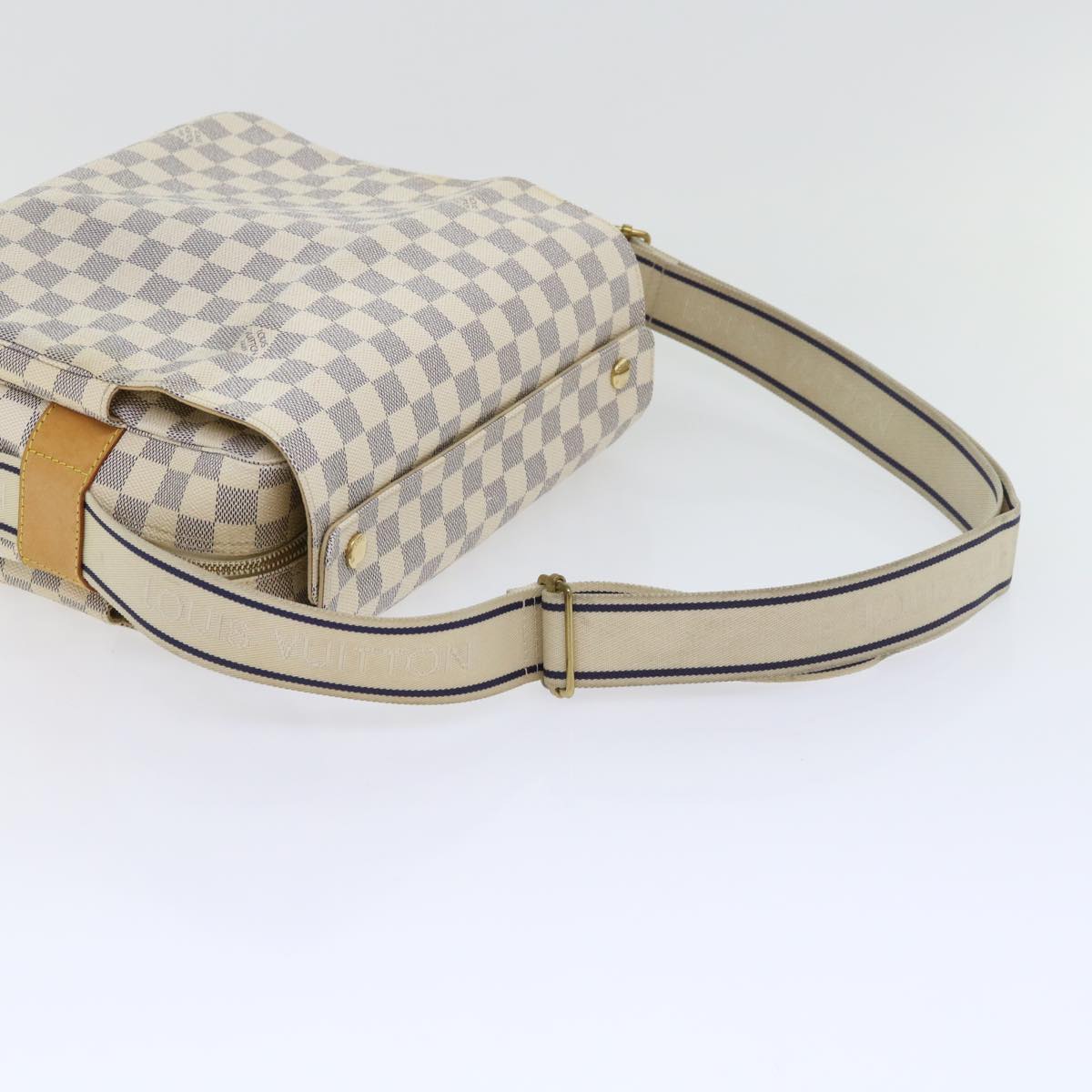 LOUIS VUITTON Damier Azur Naviglio Shoulder Bag N51189 LV Auth rd5801