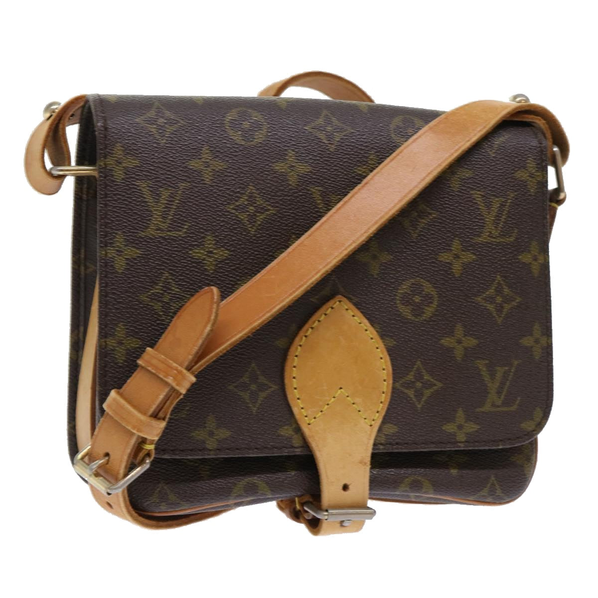 LOUIS VUITTON Monogram Cartouchiere MM Shoulder Bag Vintage M51253 Auth rd5816