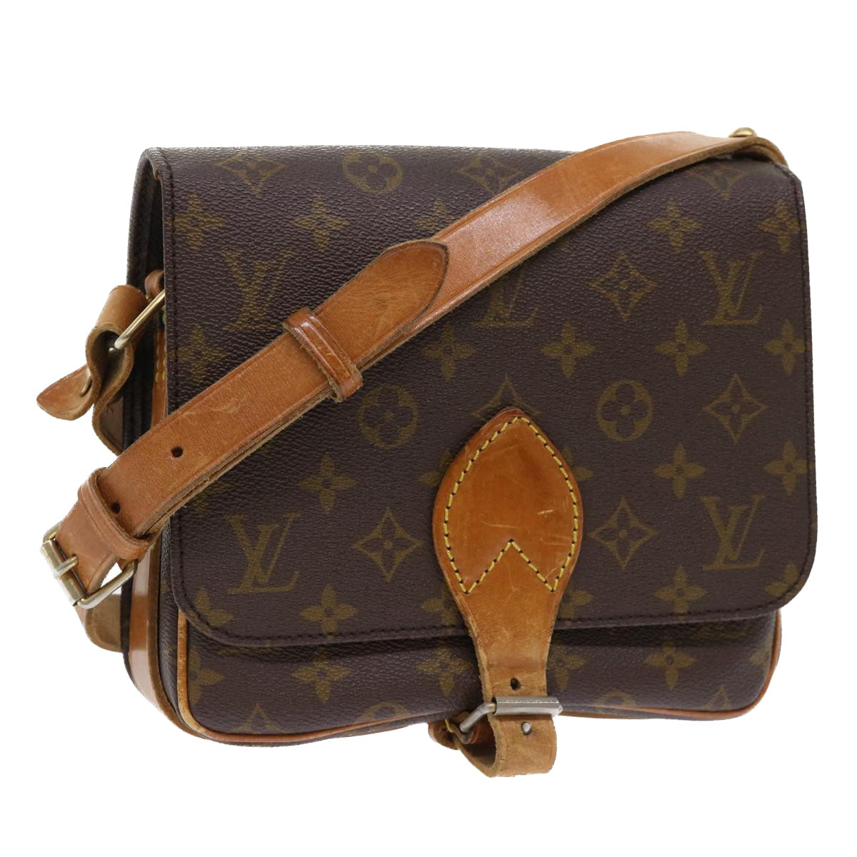 LOUIS VUITTON Monogram Cartouchiere MM Shoulder Bag Vintage M51253 Auth rd5824