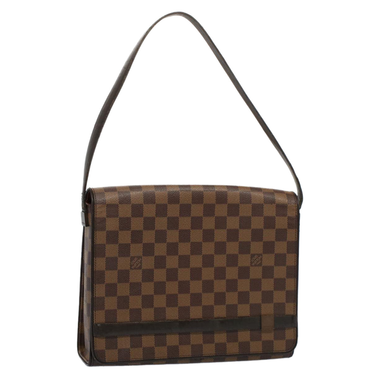 LOUIS VUITTON Damier Ebene Tribeca Carre Shoulder Bag  N51161 LV Auth rd5855