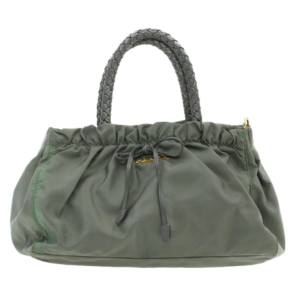 PRADA Hand Bag Nylon 2Way Gray Auth rd952 - 0