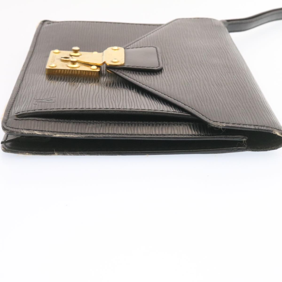 LOUIS VUITTON Epi Sellier Dragonne Clutch Bag Black M52612 LV Auth rh024