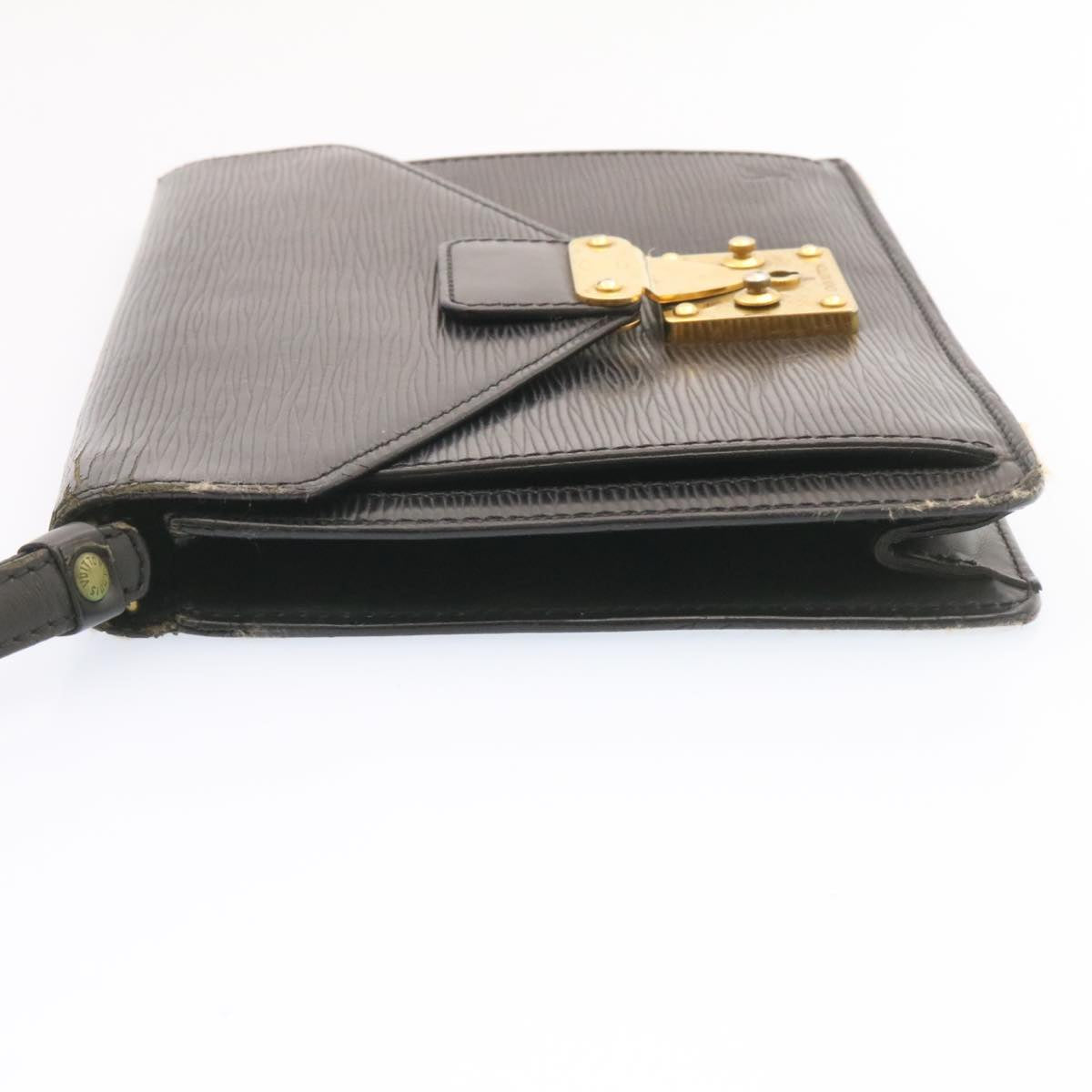 LOUIS VUITTON Epi Sellier Dragonne Clutch Bag Black M52612 LV Auth rh024