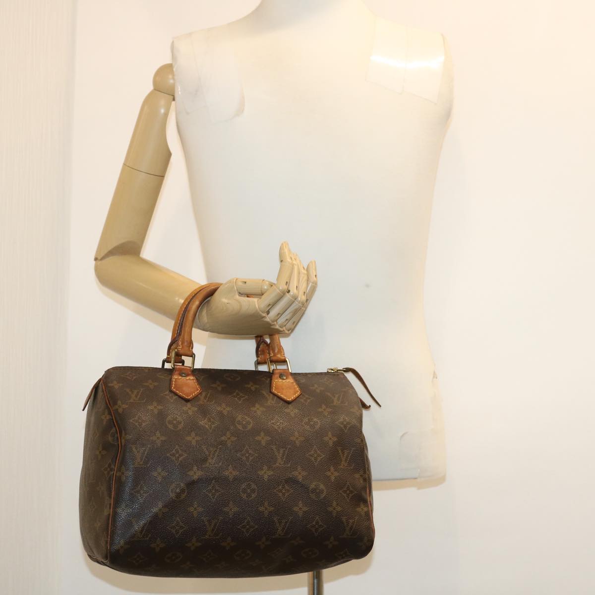 LOUIS VUITTON Monogram Speedy 30 Hand Bag M41526 LV Auth rh095