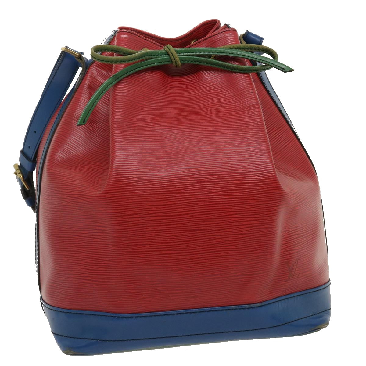LOUIS VUITTON Epi Tricolor Noe Shoulder Bag Red Blue Green M44084 LV Auth rh130