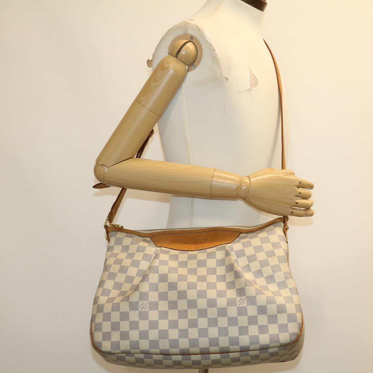 LOUIS VUITTON Damier Azur Siracusa MM Hand Bag N41112 LV Auth rh207