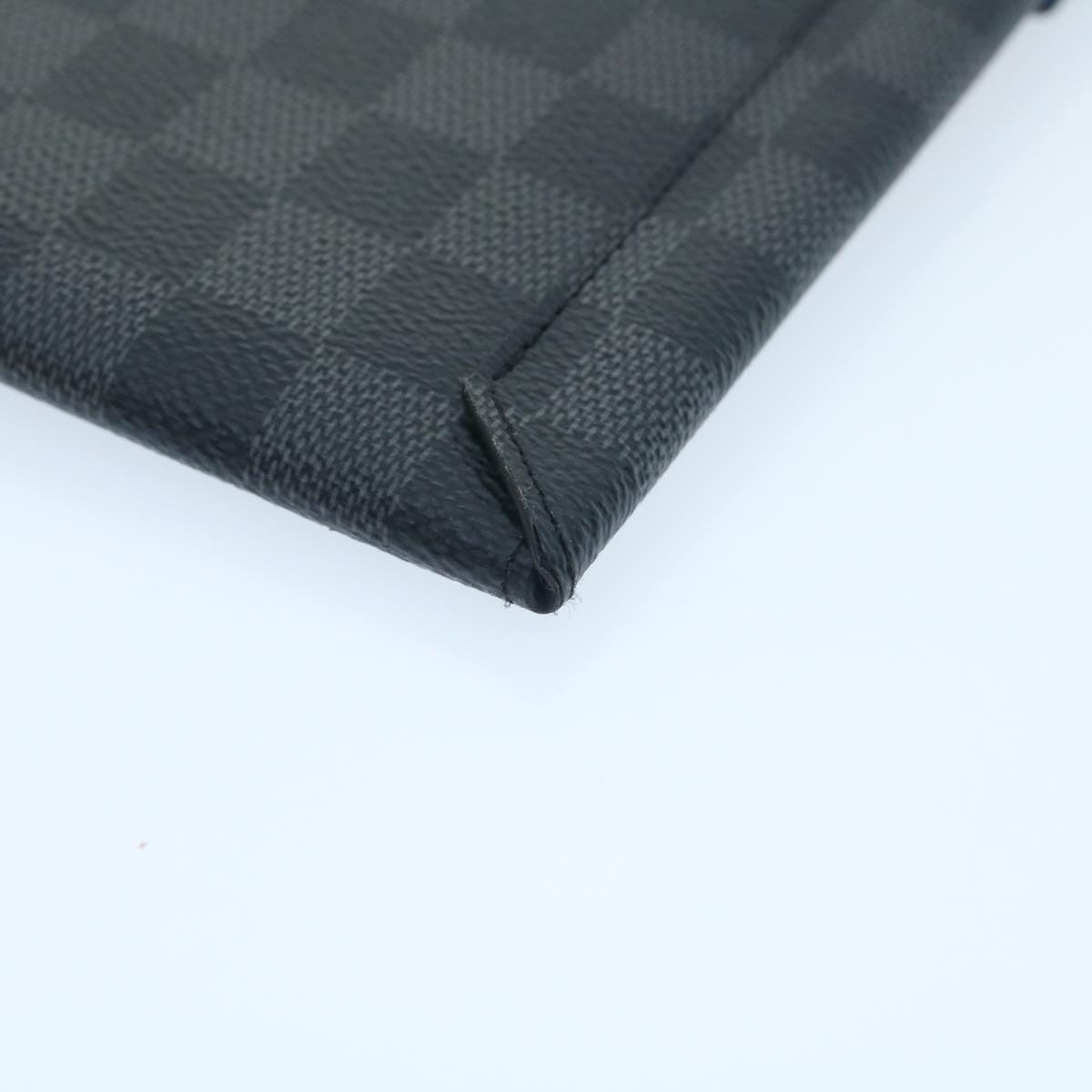 LOUIS VUITTON Damier Graphite Alpha Triple Pouch Clutch Bag N60255 LV Auth ro291