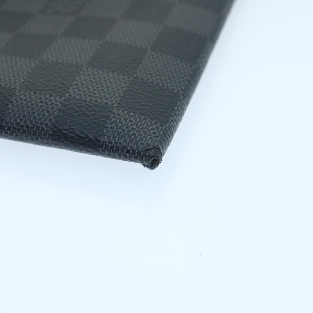 LOUIS VUITTON Damier Graphite Alpha Triple Pouch Clutch Bag N60255 LV Auth ro291