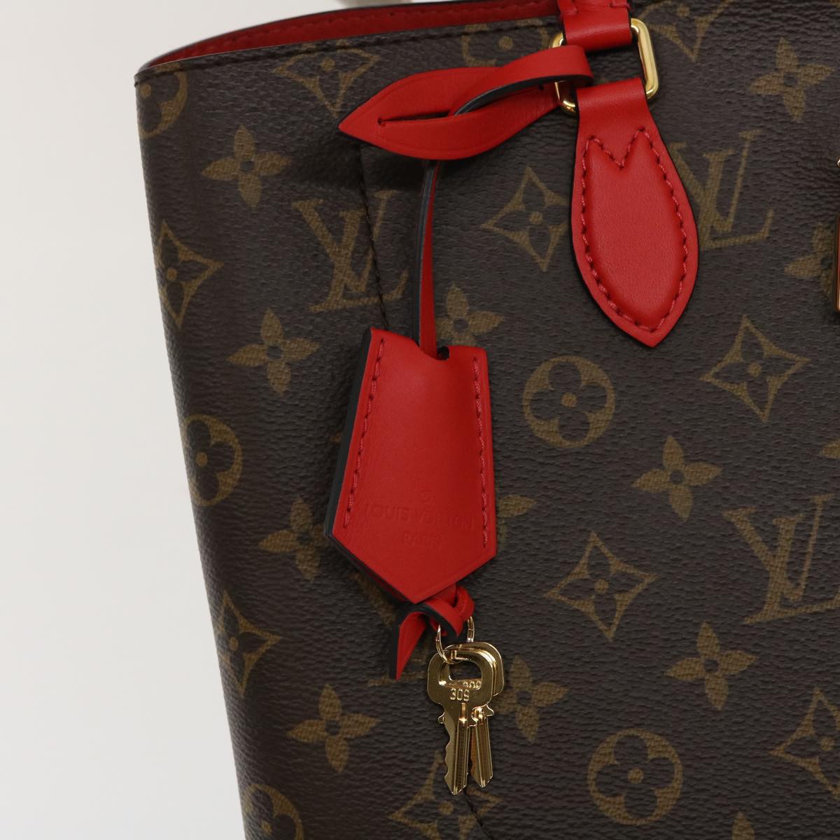 LOUIS VUITTON Monogram Flower Tote Hand Bag Coquelicot 2way M43553 Auth ro306A