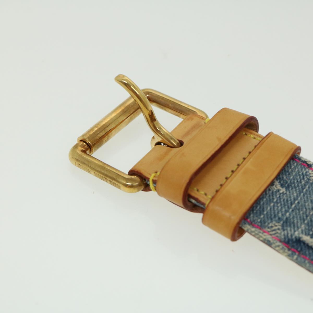 LOUIS VUITTON Monogram Denim Ceinture bleach Belt Blue M9851 LV Auth ro344