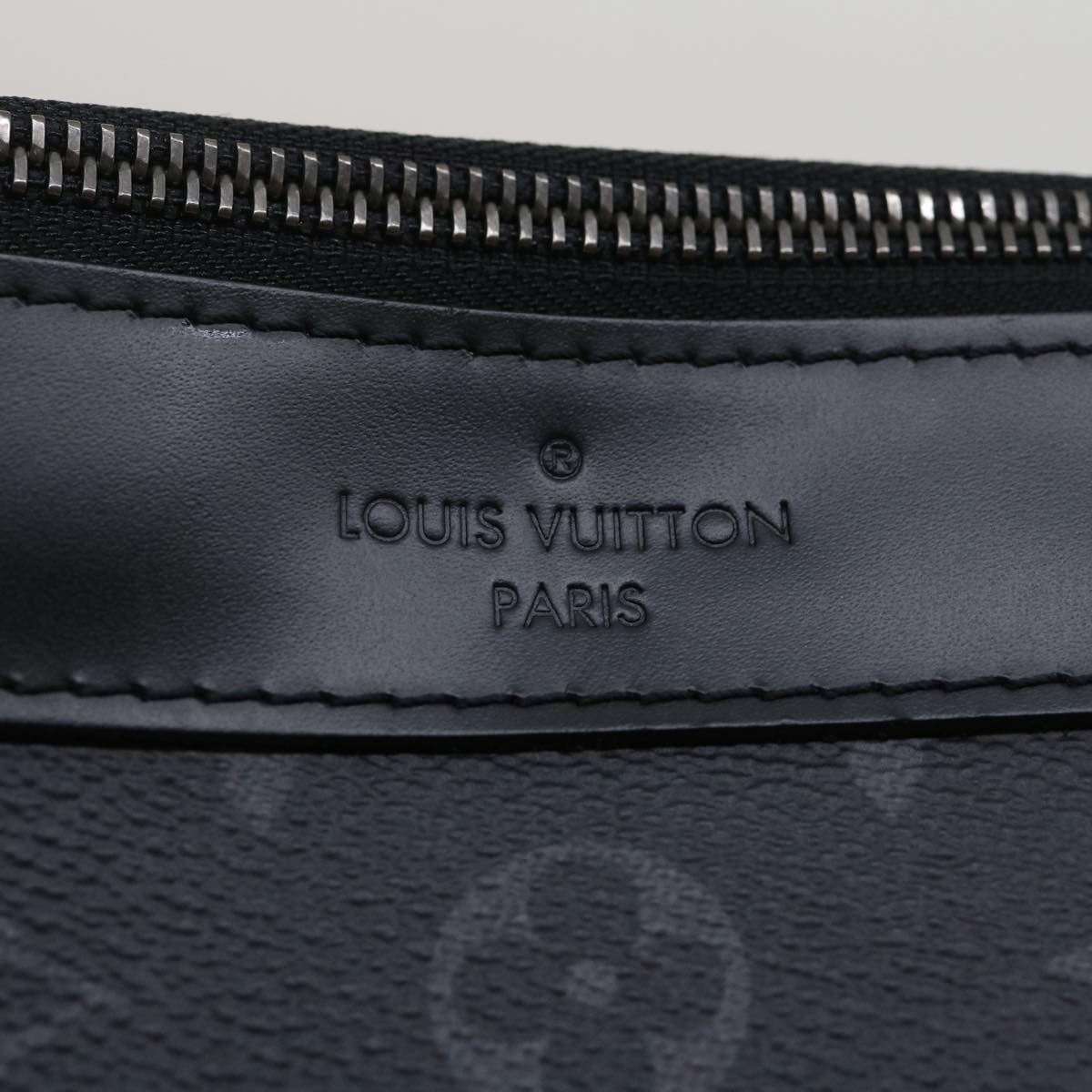 LOUIS VUITTON Monogram Eclipse Pochette Discovery Clutch Bag M62291 Auth ro361