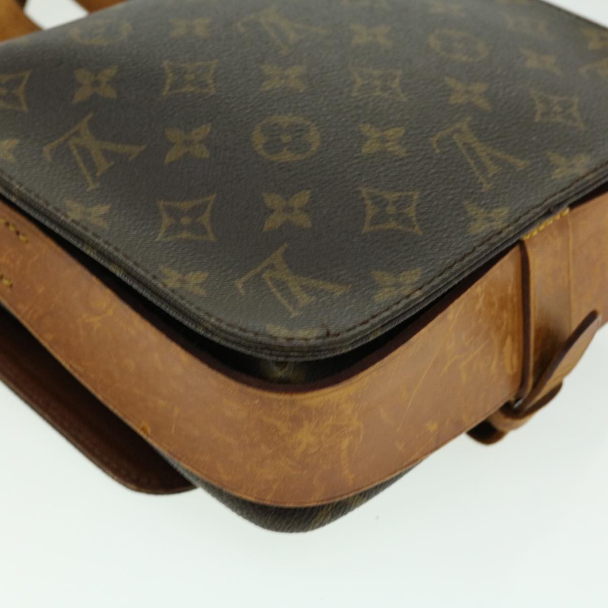 LOUIS VUITTON Monogram Cartouchiere MM Shoulder Bag M51253 Auth ro374