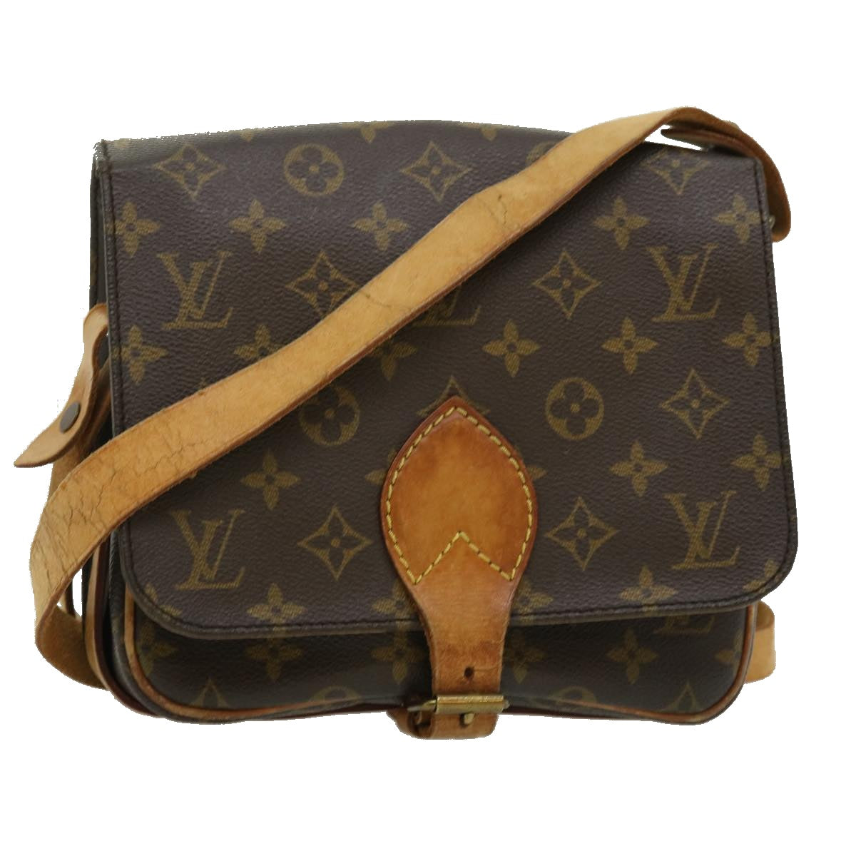 LOUIS VUITTON Monogram Cartouchiere MM Shoulder Bag M51253 LV Auth ro420