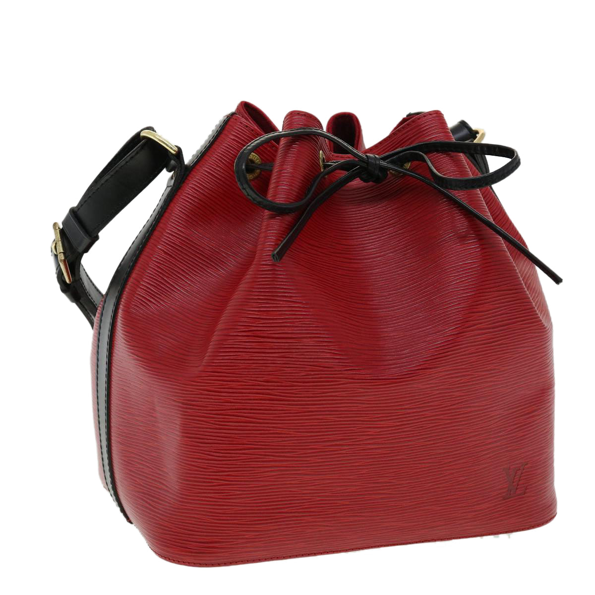 LOUIS VUITTON Epi Bicolor Petit Noe Shoulder Bag Red Black M44172 LV Auth ro443