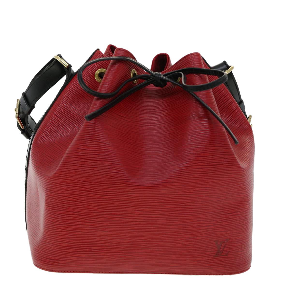 LOUIS VUITTON Epi Bicolor Petit Noe Shoulder Bag Red Black M44172 LV Auth ro443