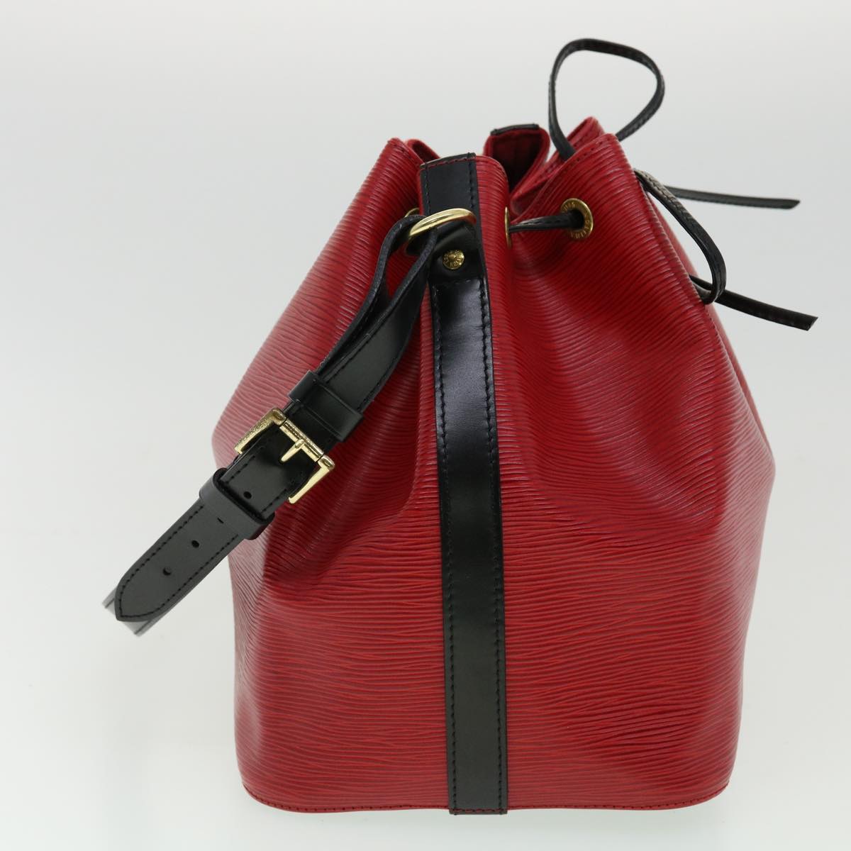 LOUIS VUITTON Epi Bicolor Petit Noe Shoulder Bag Red Black M44172 LV Auth ro443