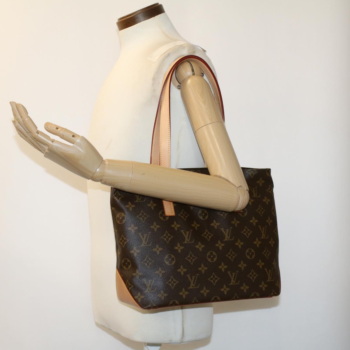 LOUIS VUITTON Monogram Cabas Piano Tote Bag M51148 LV Auth ro502