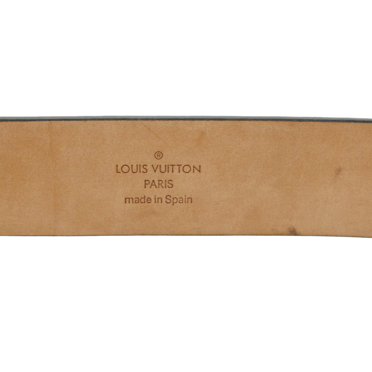 LOUIS VUITTON Mountain & bamboo Japanese style Ceinture Belt Leather Black ro525