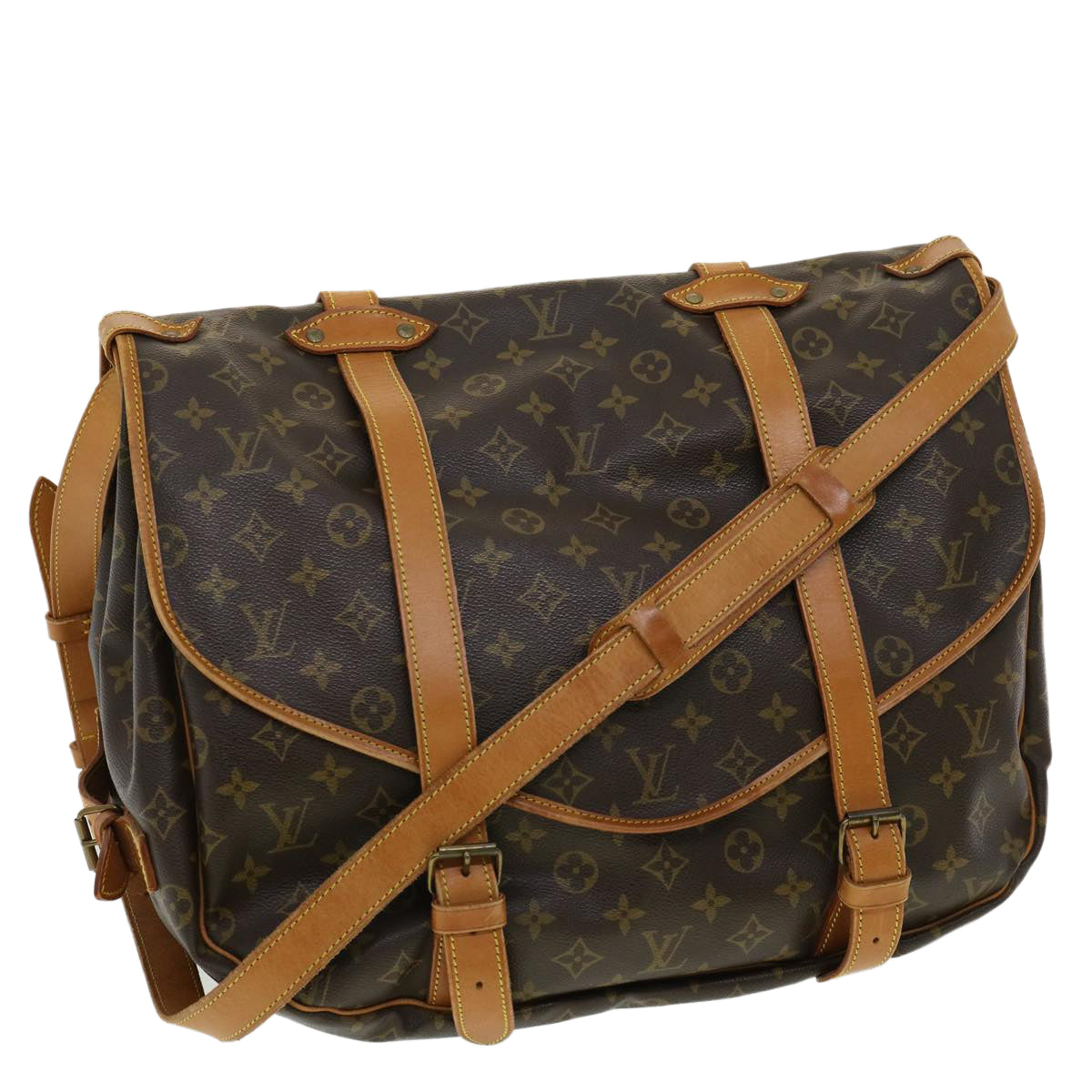 LOUIS VUITTON Monogram Saumur 43 Shoulder Bag M42252 LV Auth ro614