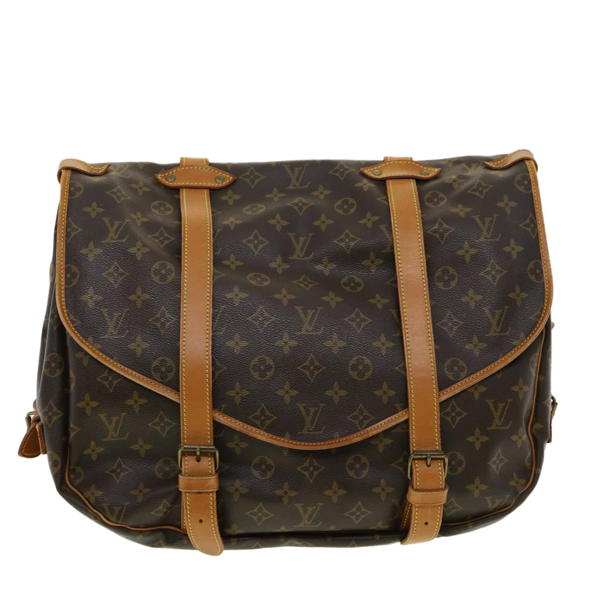 LOUIS VUITTON Monogram Saumur 43 Shoulder Bag M42252 LV Auth ro614