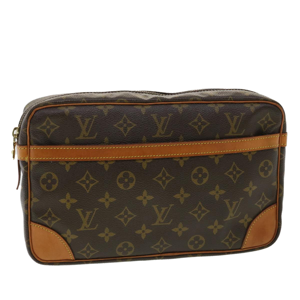 LOUIS VUITTON Monogram Compiegne 28 Clutch Bag M51845 LV Auth ro646